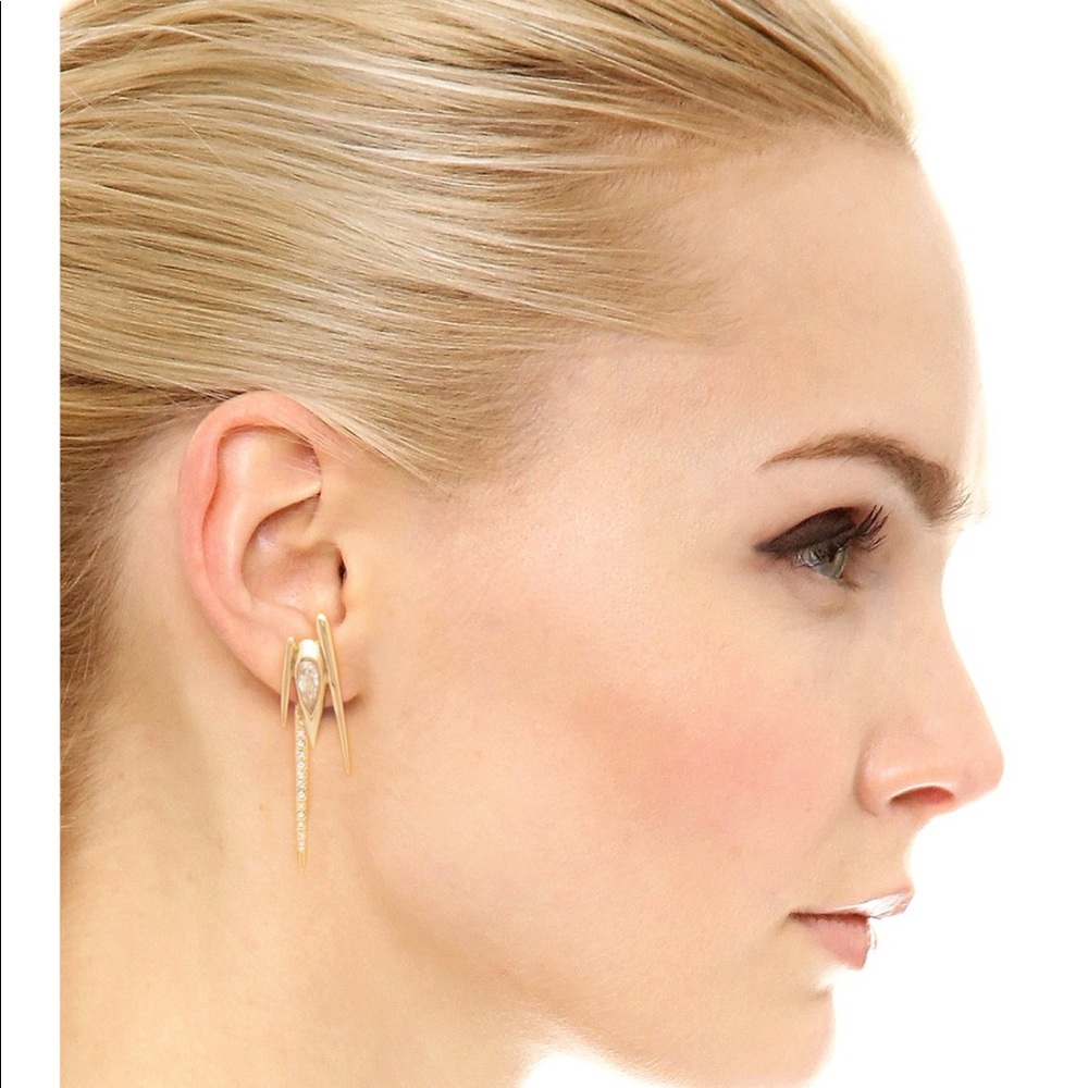 Alexis elongated tear spiked earrings